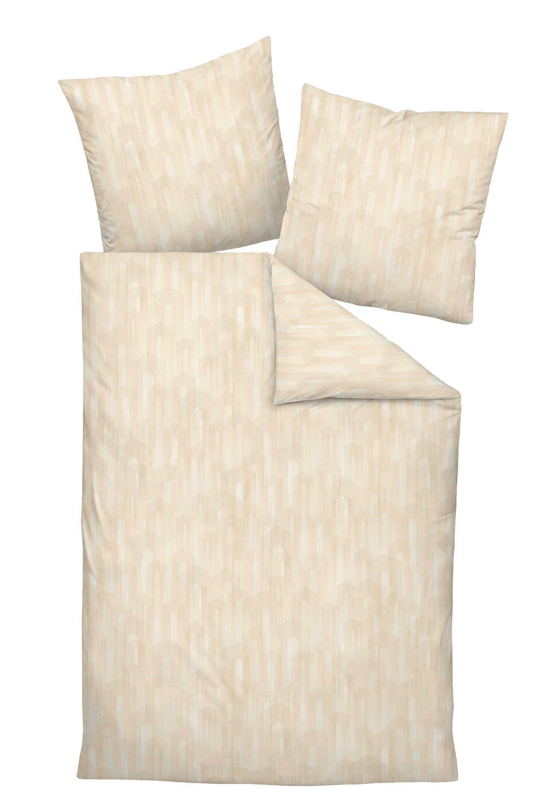 POSTELJNINA Milano 135/200 cm mako saten peščene barve  - peščene barve, Basics, tekstil (135/200cm) - Janine