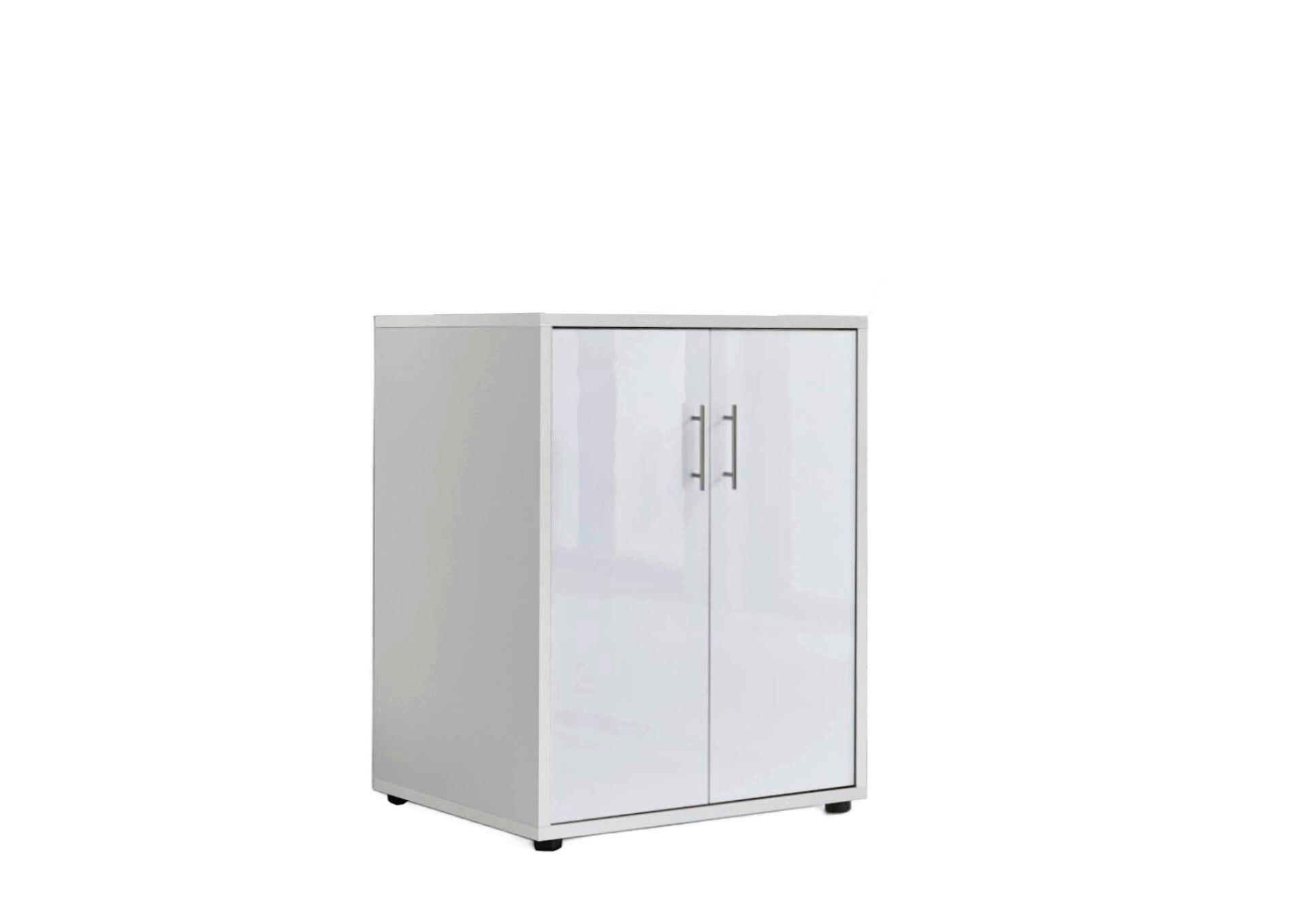 Mid.you Aktenschrank Weiß, Weiß Hochglanz 54x74x50 cm