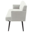 SITZBANK in Textil Hellgrau  - Hellgrau/Schwarz, Design, Textil/Metall (206/85/69cm) - Johann Jakob