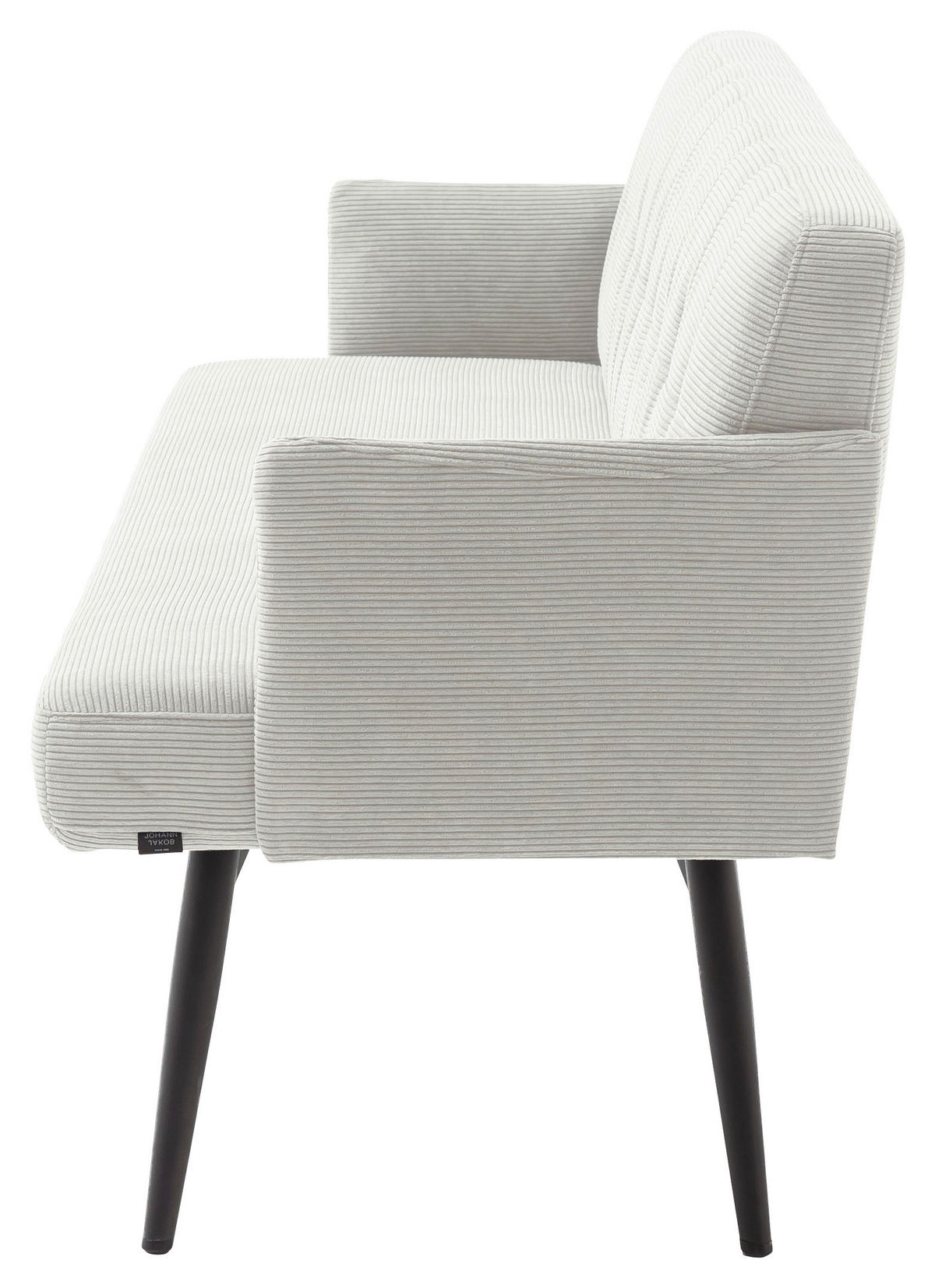 SITZBANK 206/85/69 cm Cord Hellgrau Metall  - Hellgrau/Schwarz, Design, Textil/Metall (206/85/69cm) - Johann Jakob