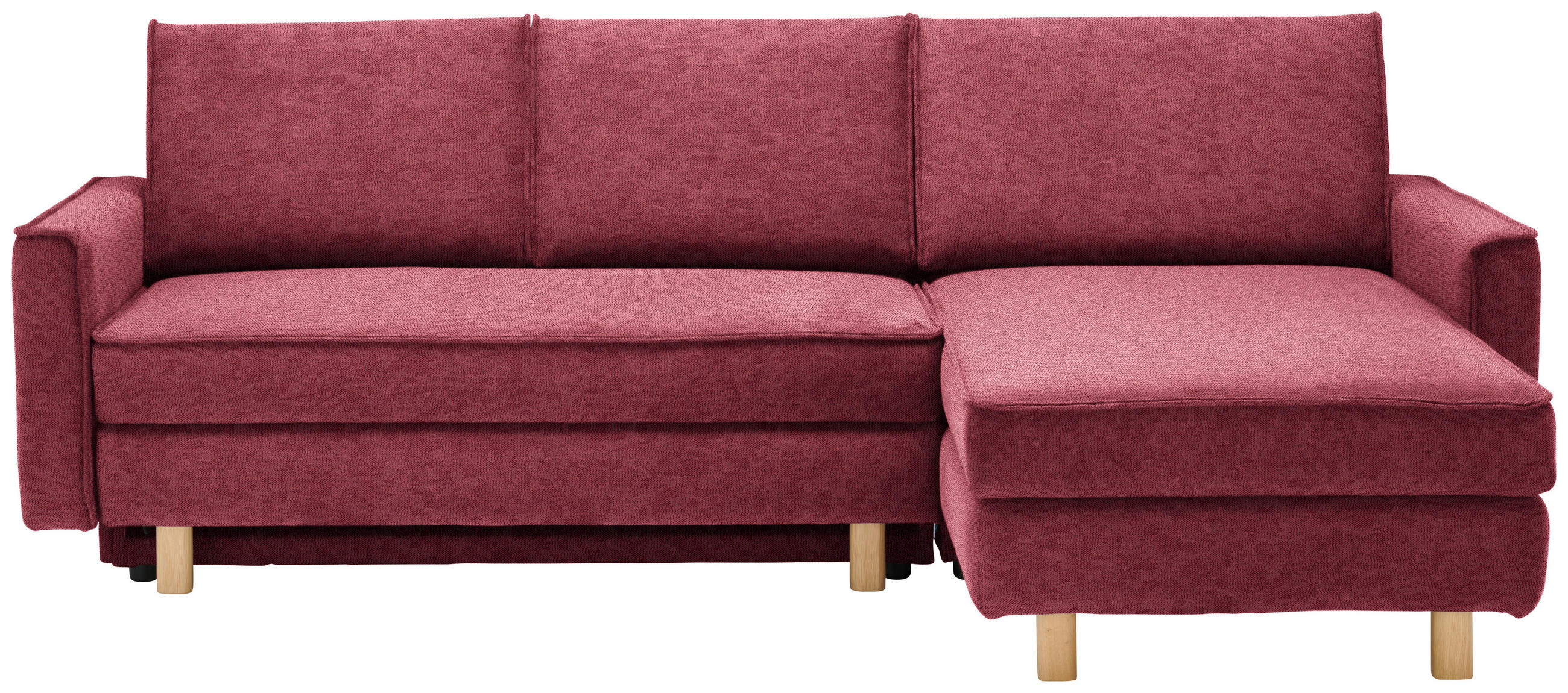 ECKSOFA in Chenille Bordeaux  237/170 cm  - Eichefarben/Bordeaux, KONVENTIONELL, Holz/Textil (237/170cm) - Sedda