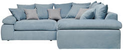ECKSOFA in Webstoff Blau  - Blau/Schwarz, Design, Kunststoff/Textil (284/284cm) - Carryhome