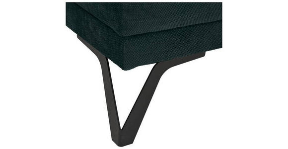 ECKSOFA in Chenille Grün  - Schwarz/Grün, KONVENTIONELL, Textil/Metall (264/178cm) - Hom`in