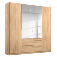 DREHTÜRENSCHRANK in Sonoma Eiche, Silberfarben  - Silberfarben/Alufarben, Modern, Holzwerkstoff/Metall (181/229/54cm) - Rauch Möbel