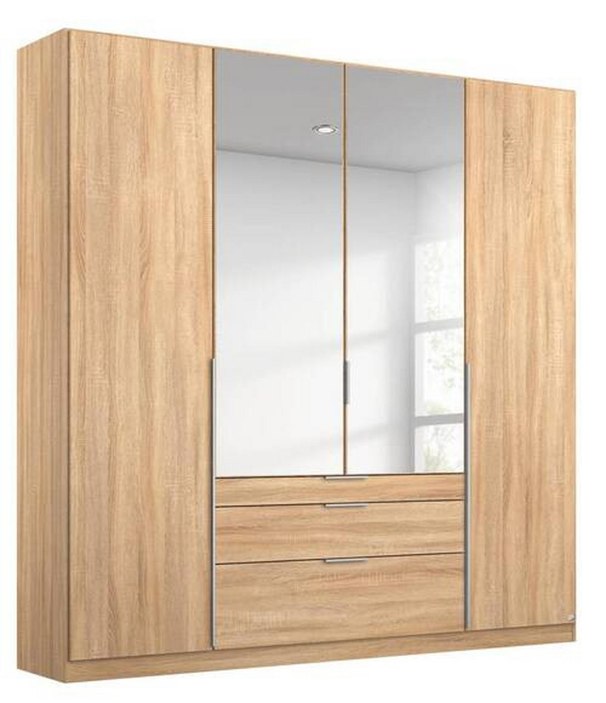 DREHTÜRENSCHRANK in Sonoma Eiche, Silberfarben  - Silberfarben/Alufarben, Modern, Holzwerkstoff/Metall (181/229/54cm) - Rauch Möbel