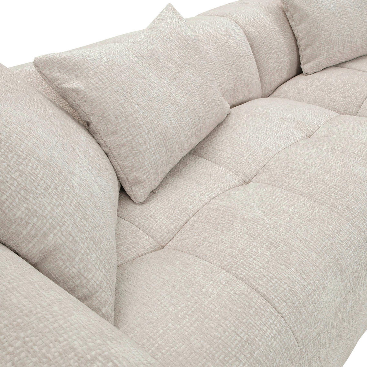 ECKSOFA in Flachgewebe Hellbraun  280/170 cm  - Hellbraun/Schwarz, KONVENTIONELL, Kunststoff/Textil (280/170cm) - Carryhome