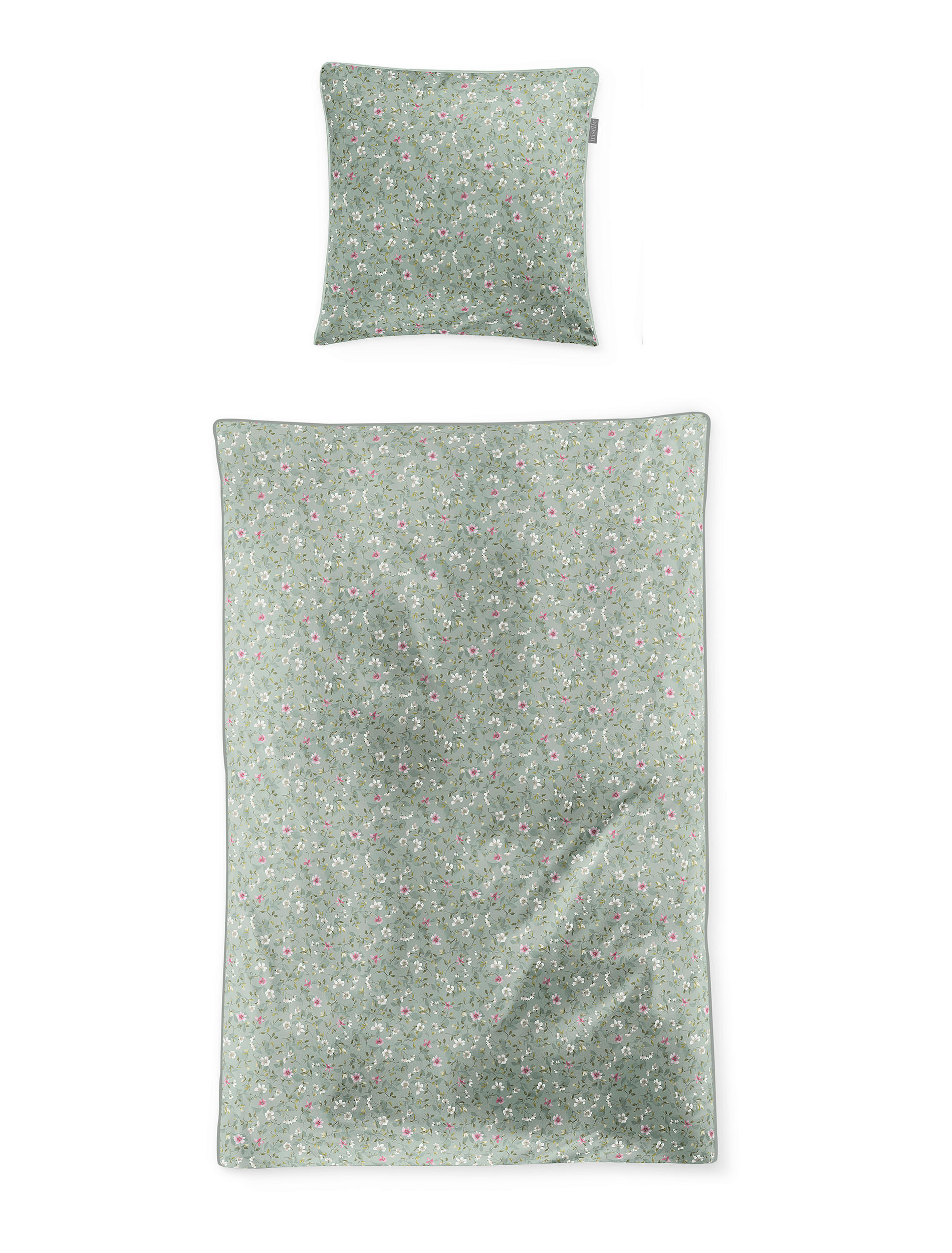 BETTWÄSCHE Makosatin 135/200 cm  - Grün, KONVENTIONELL, Textil (135/200cm) - Irisette