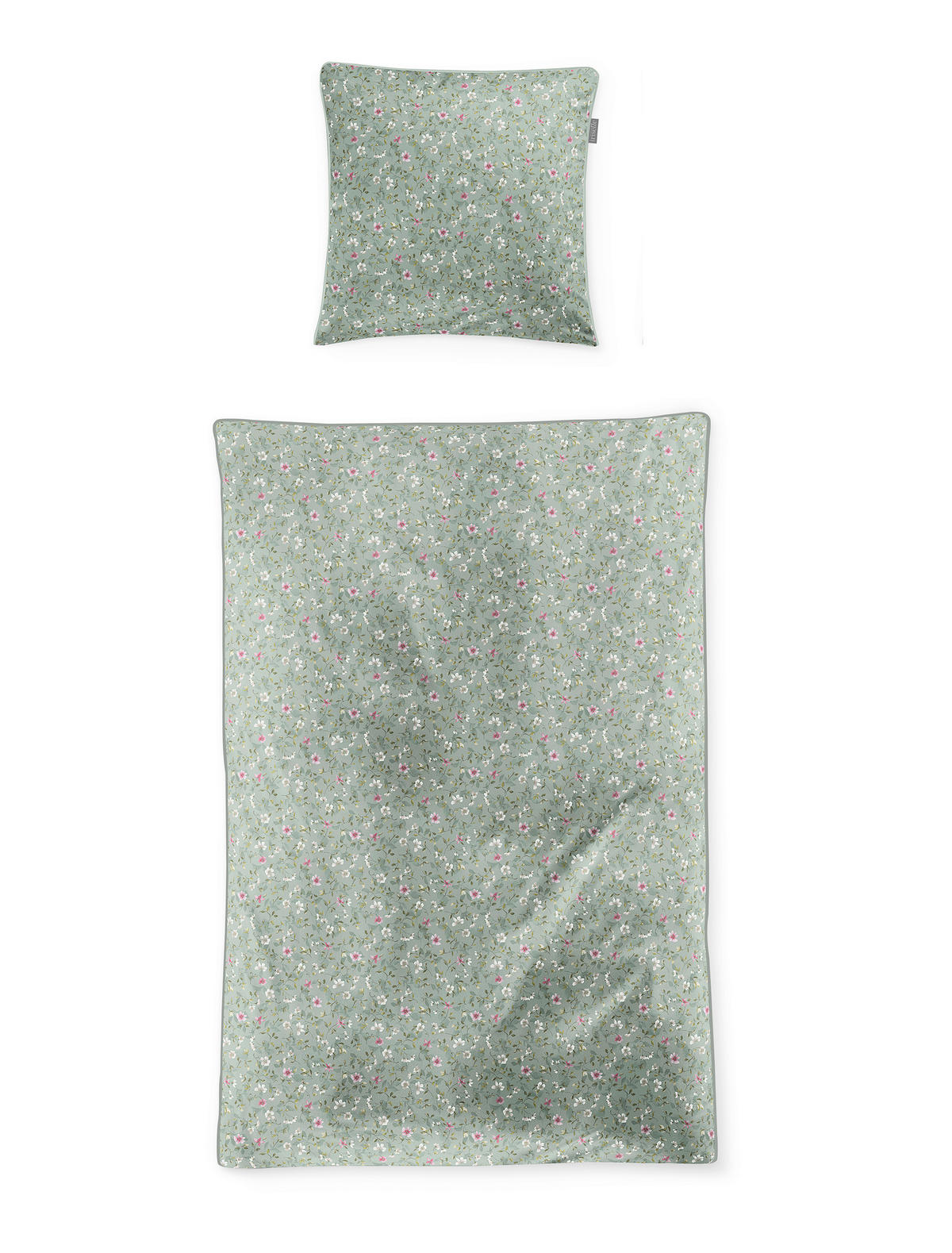 BETTWÄSCHE Makosatin 135/200 cm  - Grün, KONVENTIONELL, Textil (135/200cm) - Irisette