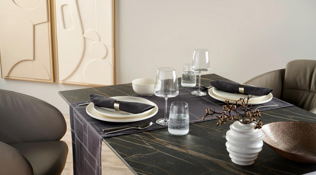 TISCHLÄUFER Textil Flachgewebe Dunkelgrau 45/150 cm  - Dunkelgrau, Basics, Textil (45/150cm) - Dieter Knoll