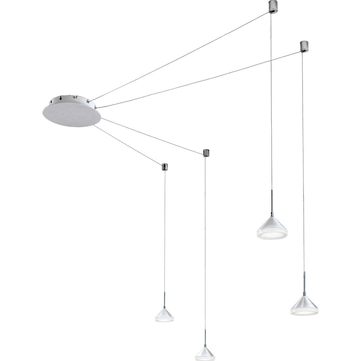 LED-PENDELLEUCHTE Isabella 650/350 cm   - Alufarben, Design, Metall (650/350cm) - Fabas Luce