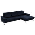 ECKSOFA Rivello in Echtleder Dunkelblau  328/193 cm  - Schwarz/Dunkelblau, Design, Leder/Metall (328/193cm) - Dieter Knoll