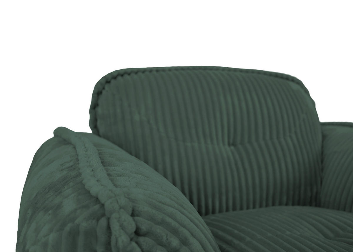 SESSEL in Cord Dunkelgrün  - Dunkelgrün/Schwarz, MODERN, Kunststoff/Textil (123/87/120cm) - Trendmanufaktur