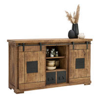 SIDEBOARD Naturfarben, Schwarz  145/85/45 cm  - Schwarz/Naturfarben, Konventionell, Holz/Holzwerkstoff (145/85/45cm) - Landscape