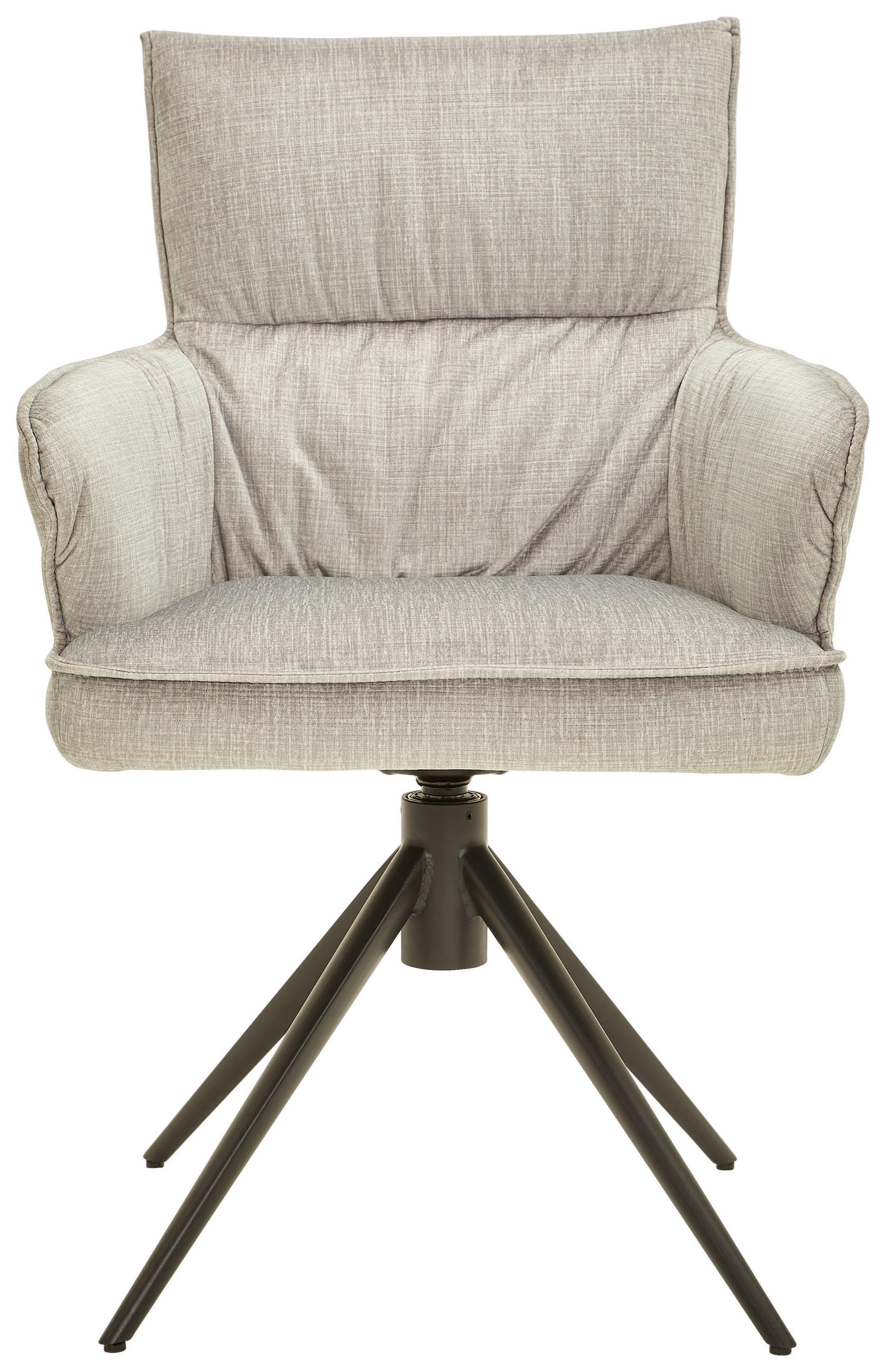 ARMLEHNSTUHL in Eisen Velours - Hellgrau/Schwarz, Design, Textil/Metall (58/91/62cm) - Dieter Knoll