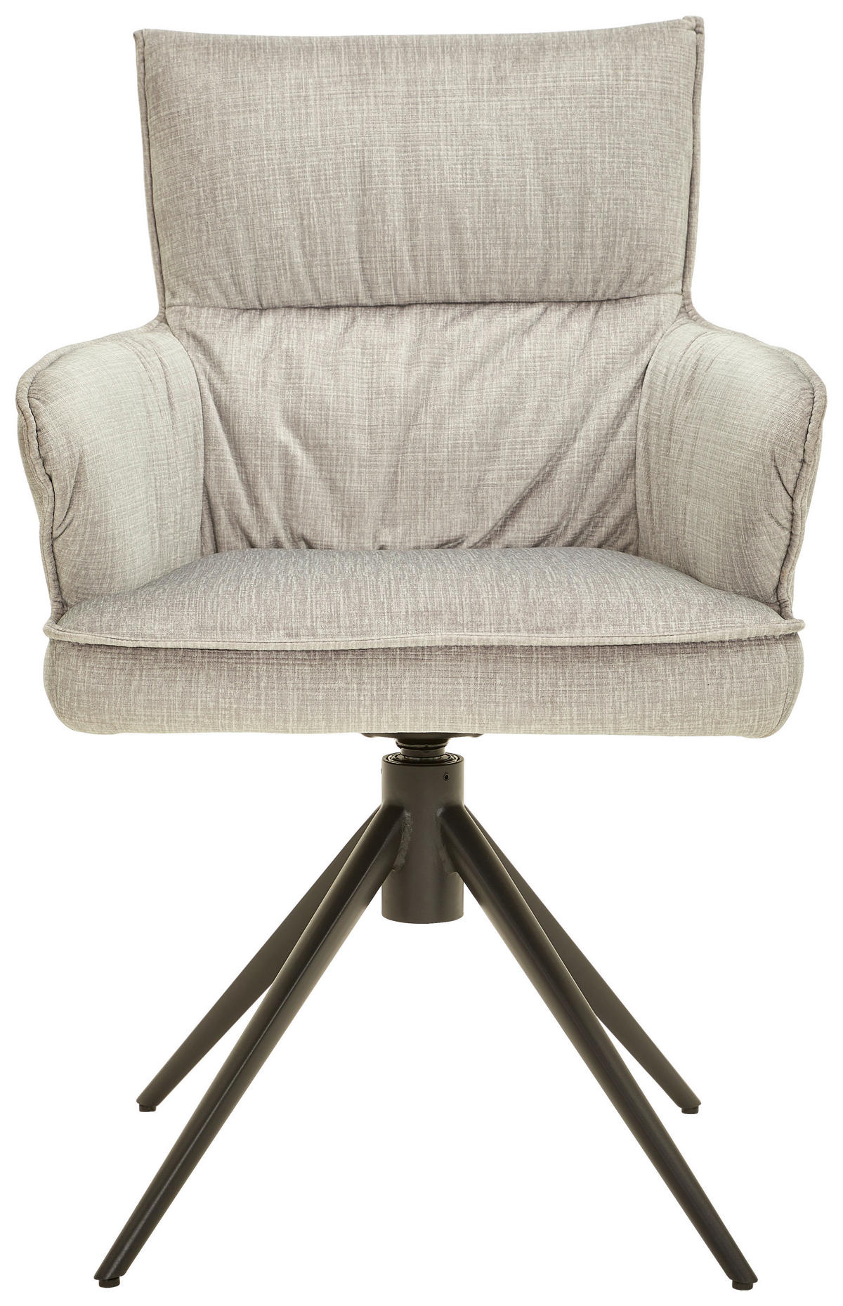 ARMLEHNSTUHL  in Eisen Velours  - Hellgrau/Schwarz, Design, Textil/Metall (58/91/62cm) - Dieter Knoll