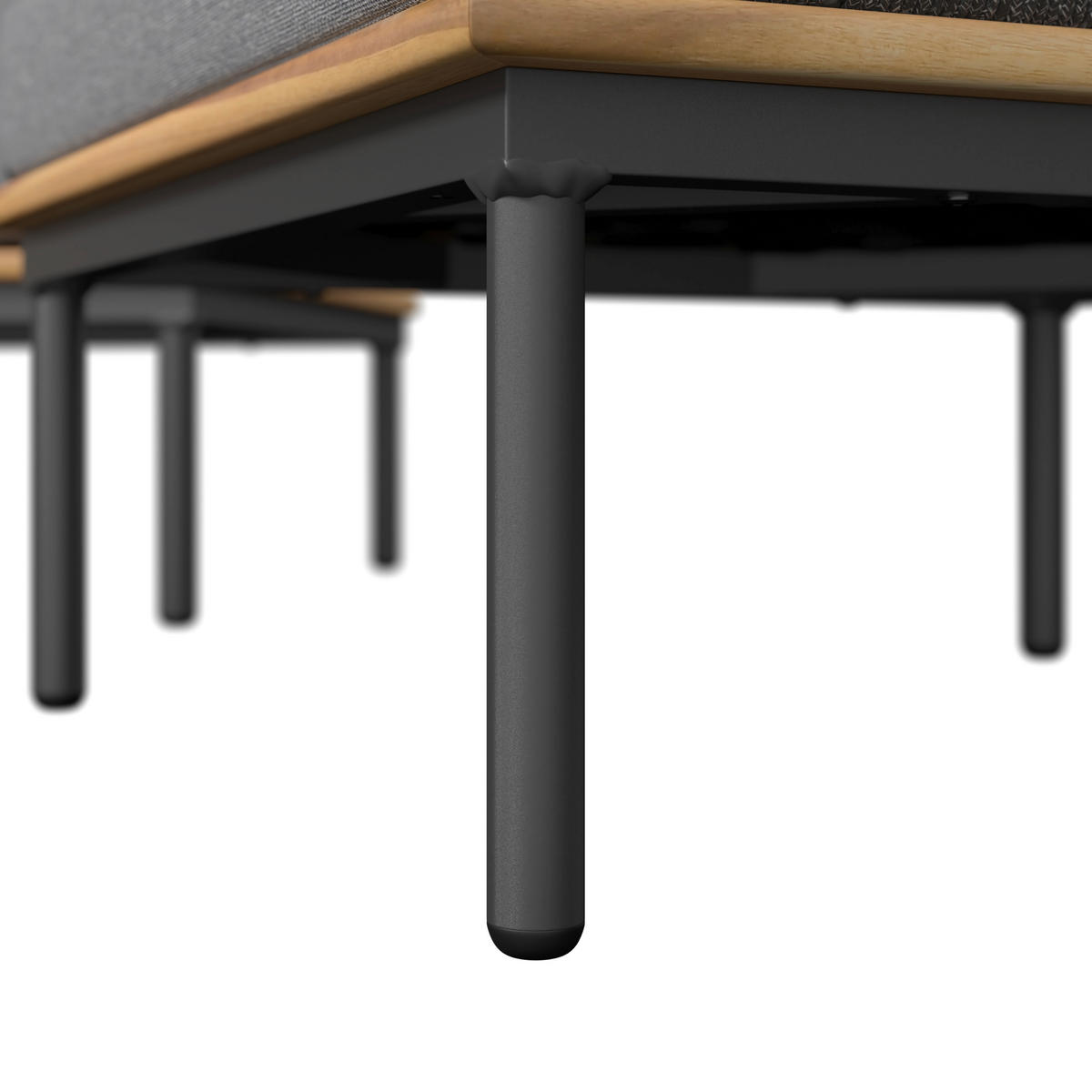 KERTI BÚTORSZETT  - akáciaszínű/antracit, Modern, textil/fa - Ambia Garden