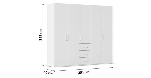 DREHTÜRENSCHRANK in Weiß - Weiß, Design, Holzwerkstoff/Kunststoff (251/223/60cm) - Novel
