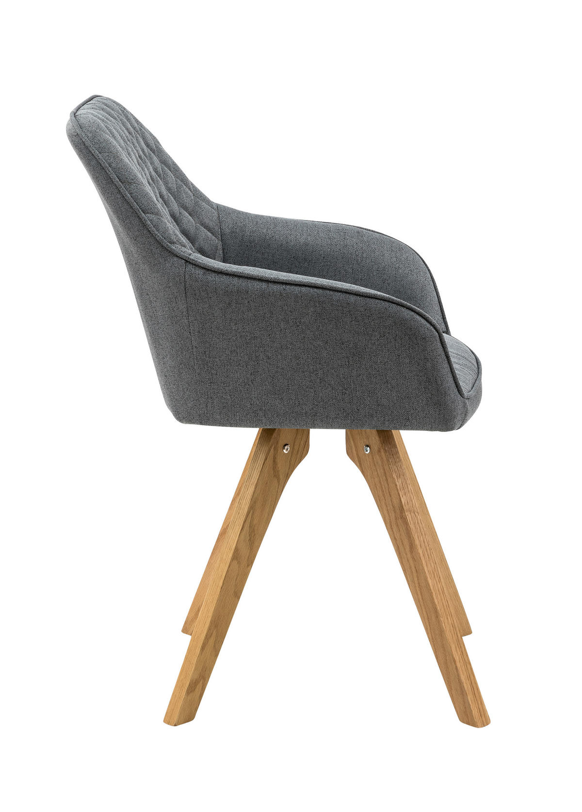 SADA STOLIČIEK S PODRÚČKAMI 2 kus - sivá/prírodná farba, Modern, drevo/textil (59/88/61cm) - Livetastic