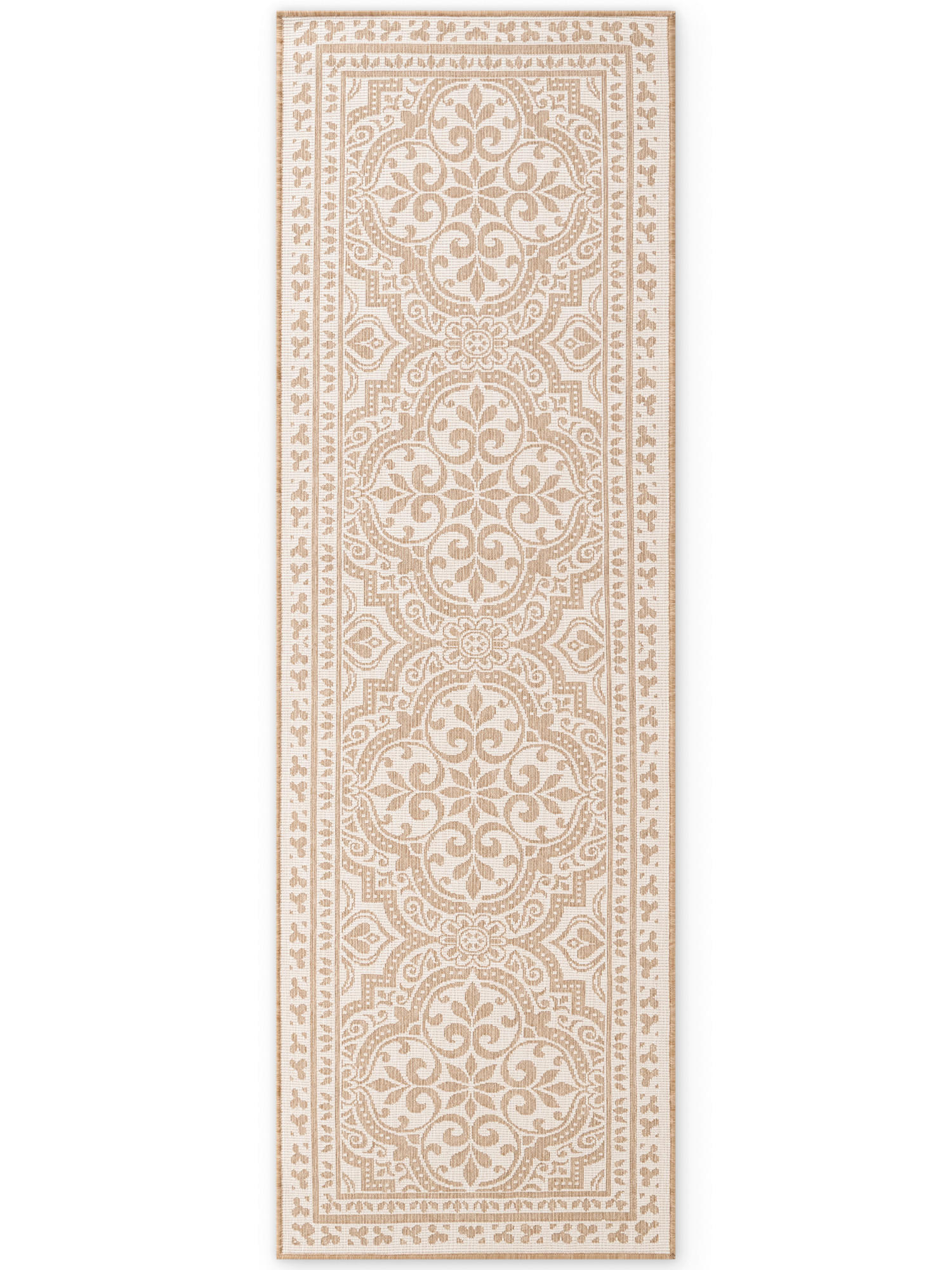 LÄUFER 80/250 cm Duet  - Sandfarben/Weiß, Design, Kunststoff (80/250cm)
