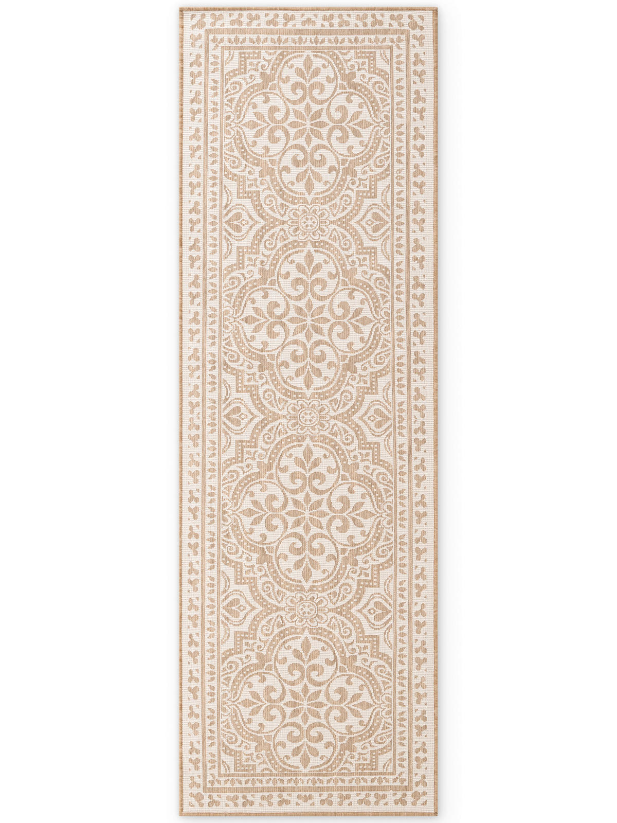 LÄUFER 80/250 cm Duet  - Sandfarben/Weiß, Design, Kunststoff (80/250cm)