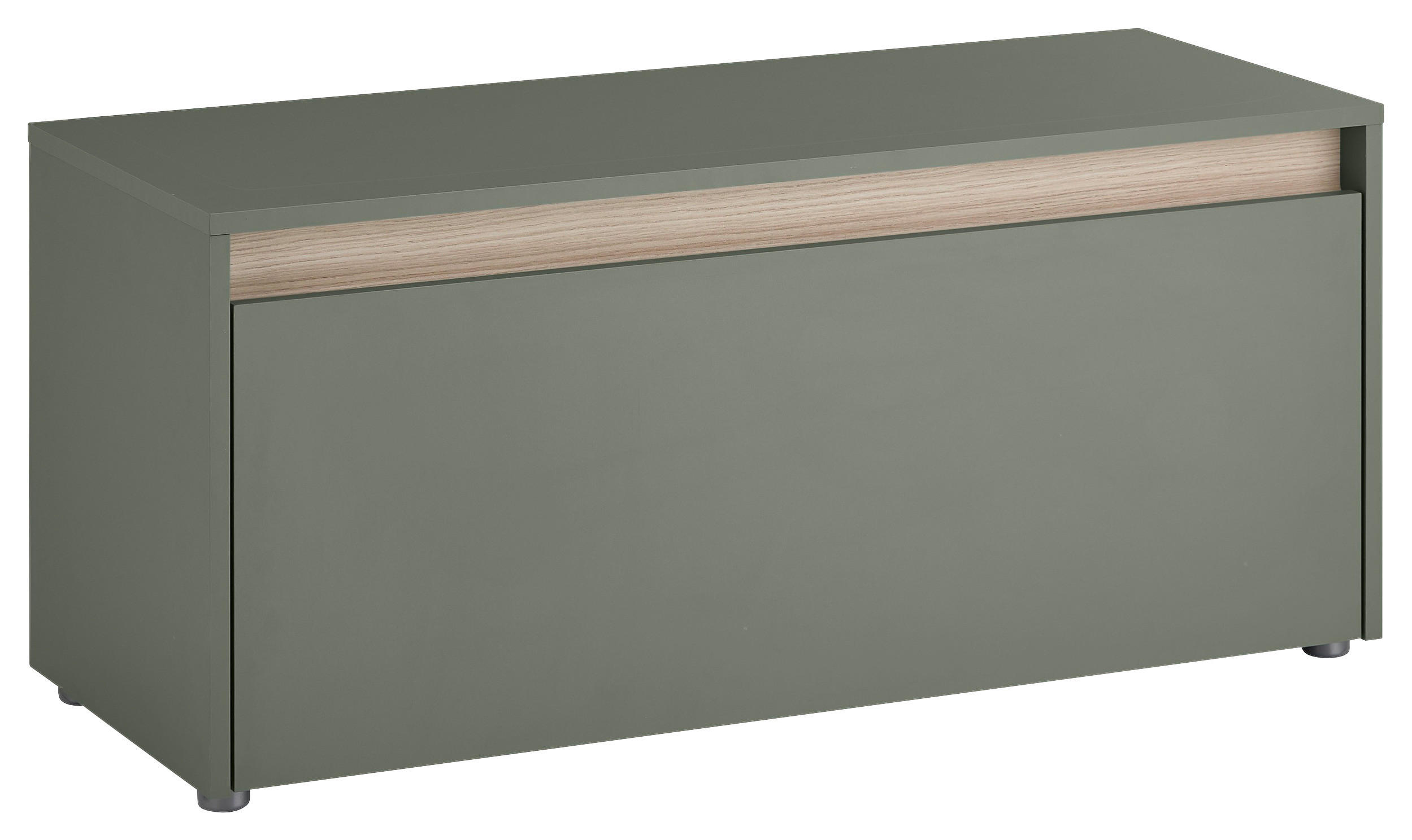 GARDEROBENBANK  in 100/45/40 cm  - Eichefarben/Salbeigrün, Design, Kunststoff (100/45/40cm) - Modante