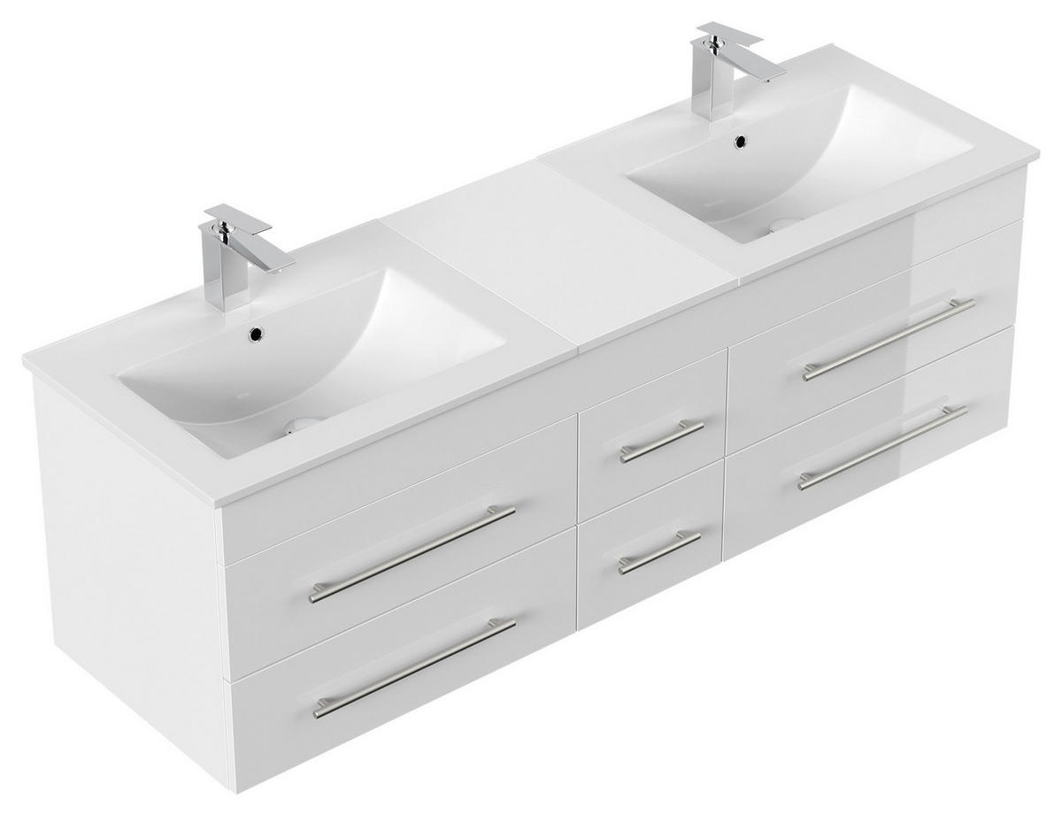 WASCHTISCHKOMBI 153 cm  - Weiß Hochglanz/Weiß, Basics, Keramik/Holzwerkstoff (153cm) - MID.YOU