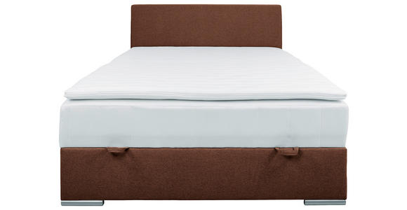 BOXBETT 90/200 cm in Braun - Chromfarben/Braun, KONVENTIONELL, Kunststoff/Textil (90/200cm) - Carryhome