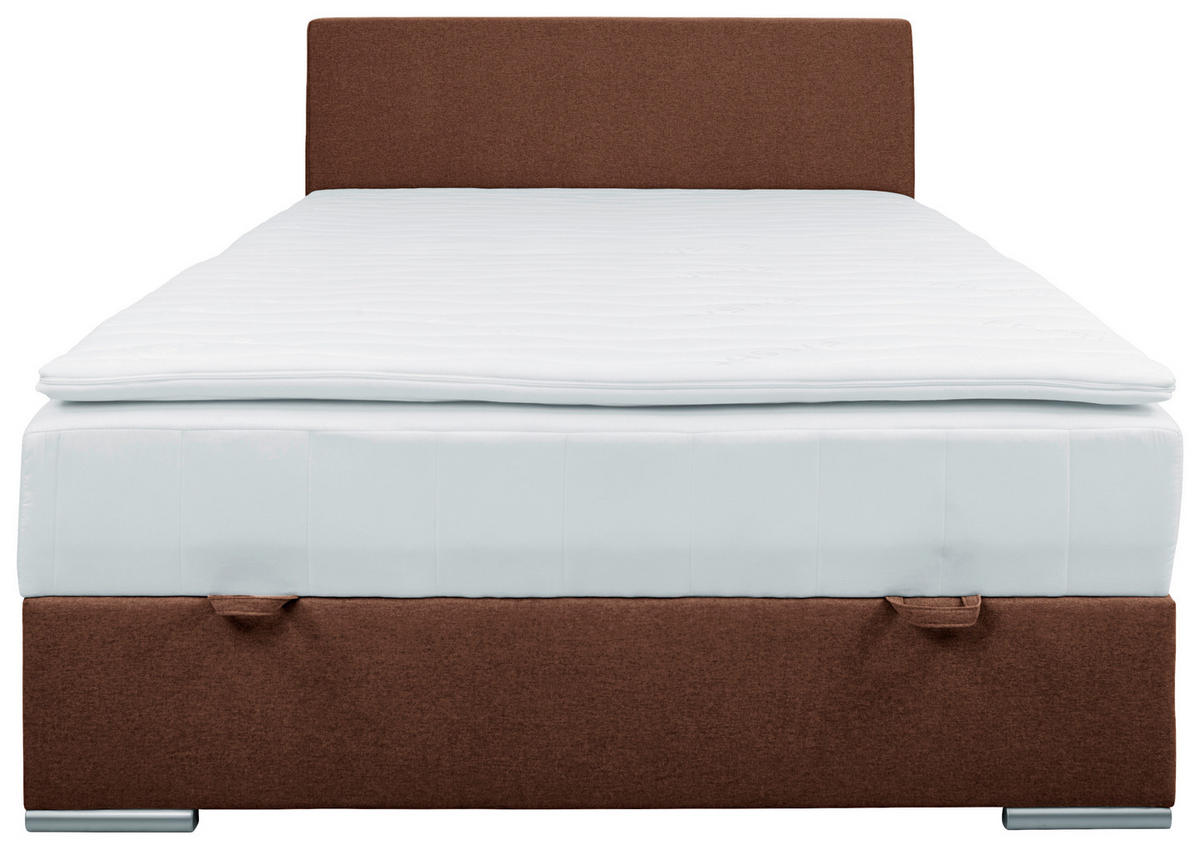 BOXBETT 90/200 cm  in Braun  - Chromfarben/Braun, Konventionell, Kunststoff/Textil (90/200cm) - Carryhome
