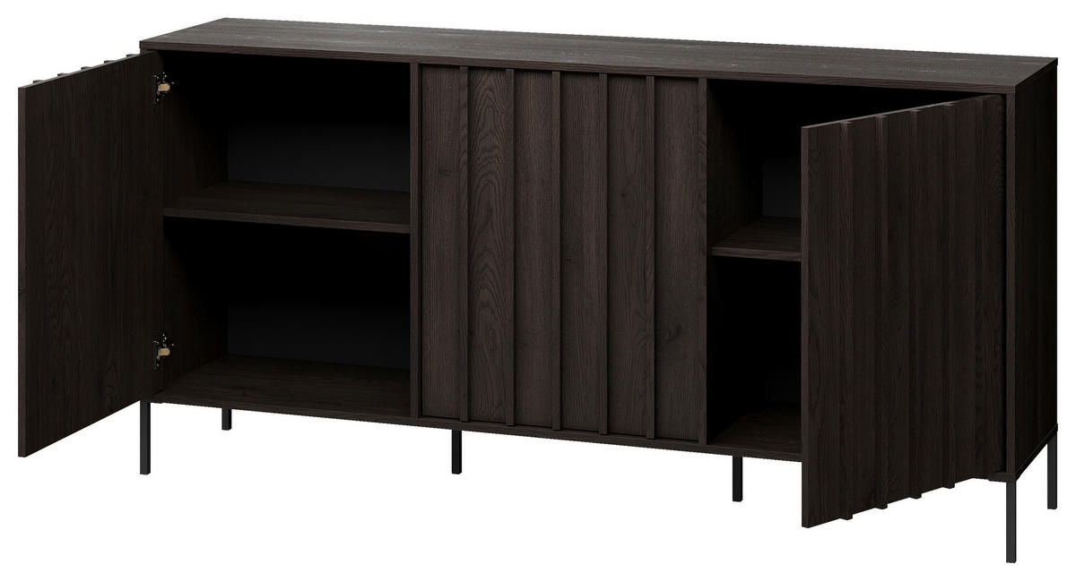 SIDEBOARD 180/88,2/40 cm  - Wengefarben/Schwarz, Design, Holz/Metall (180/88,2/40cm) - MID.YOU