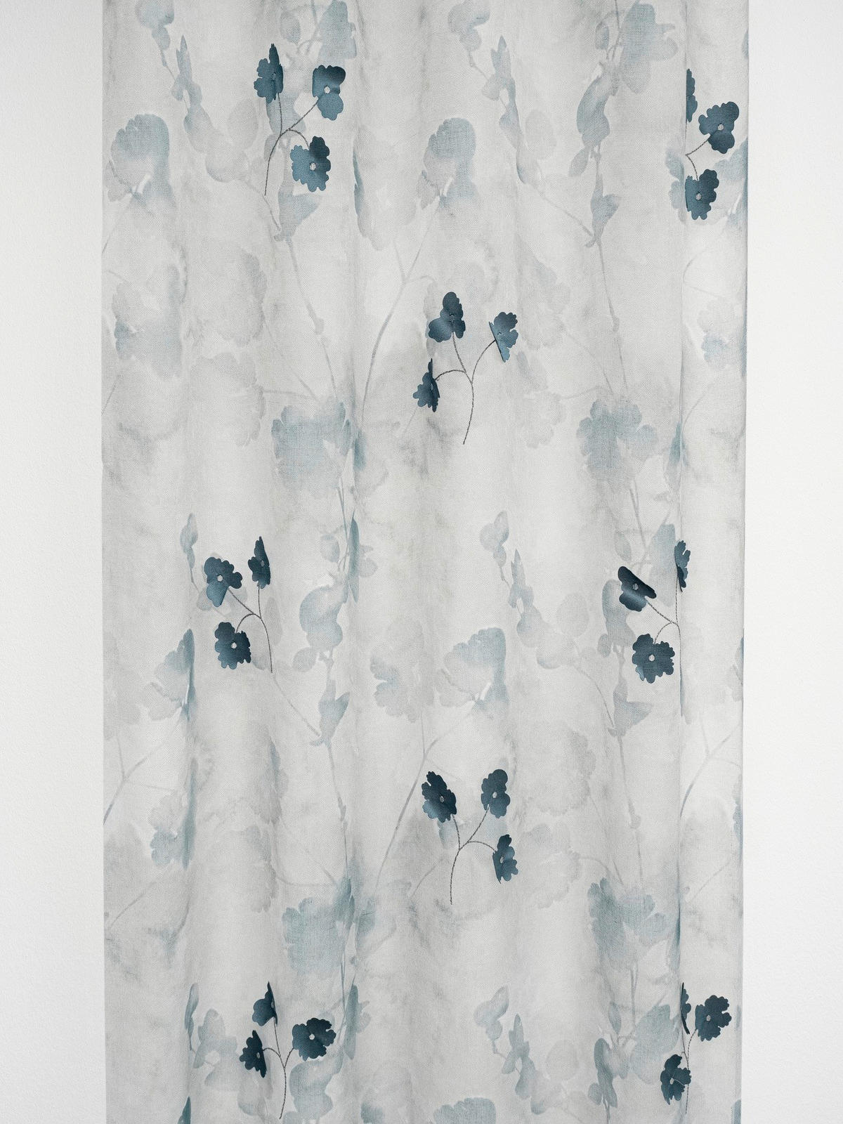 Perdea Tip Plasă  - albastru, Basics, textil (305cm)