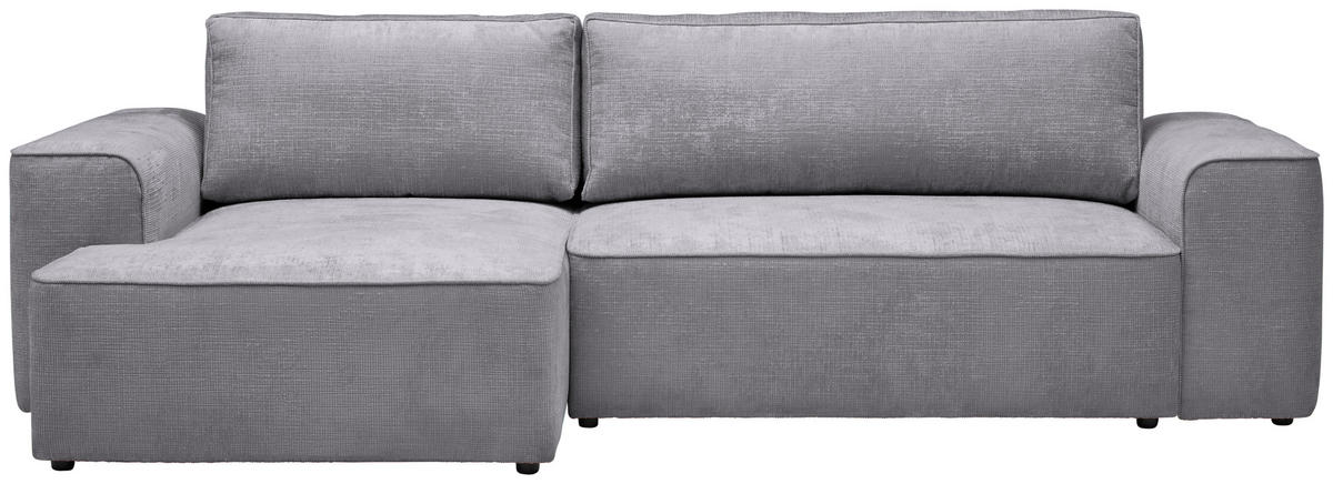 ECKSOFA in Plüsch Hellgrau  - Blaugrau/Hellgrau, Design, Kunststoff/Textil (152/288cm) - Xora