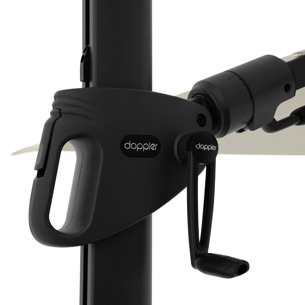 AMPELSCHIRM 210x210 cm  - Anthrazit/Naturfarben, Basics, Textil/Metall (210/210cm) - Doppler