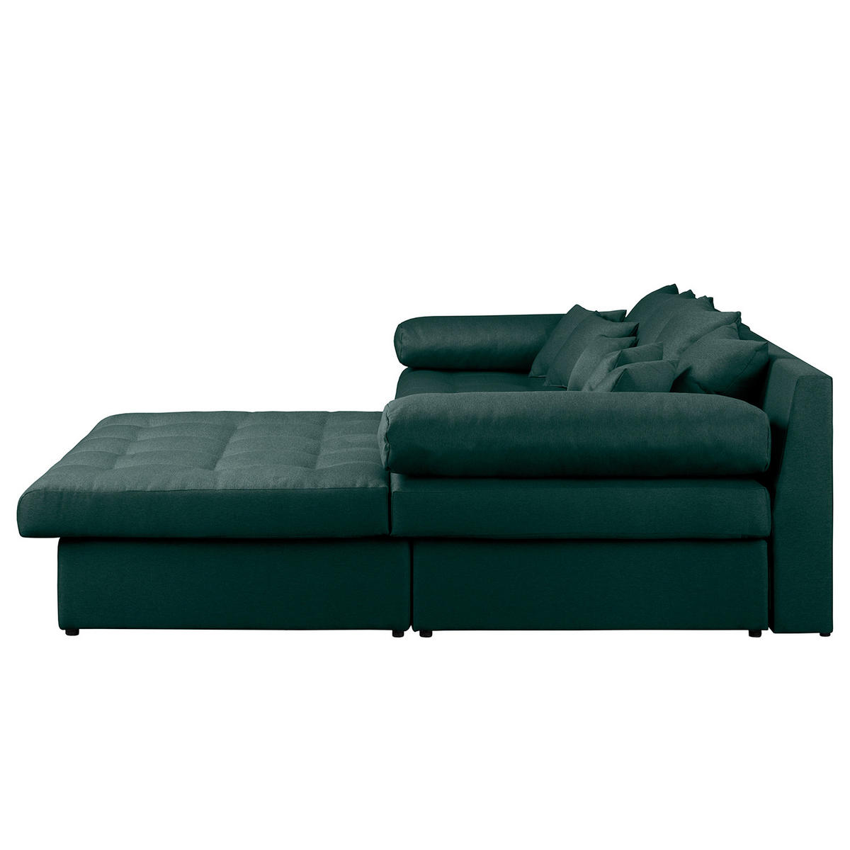 ECKSOFA Naomi in Mikrofaser Petrol Rückenkissen  284/243 cm  - Petrol/Schwarz, Design, Kunststoff/Textil (284/243cm) - P & B