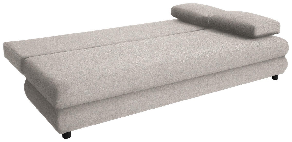 SCHLAFSOFA Webstoff Grau  - Schwarz/Grau, Design, Kunststoff/Textil (197/77/81cm) - home24