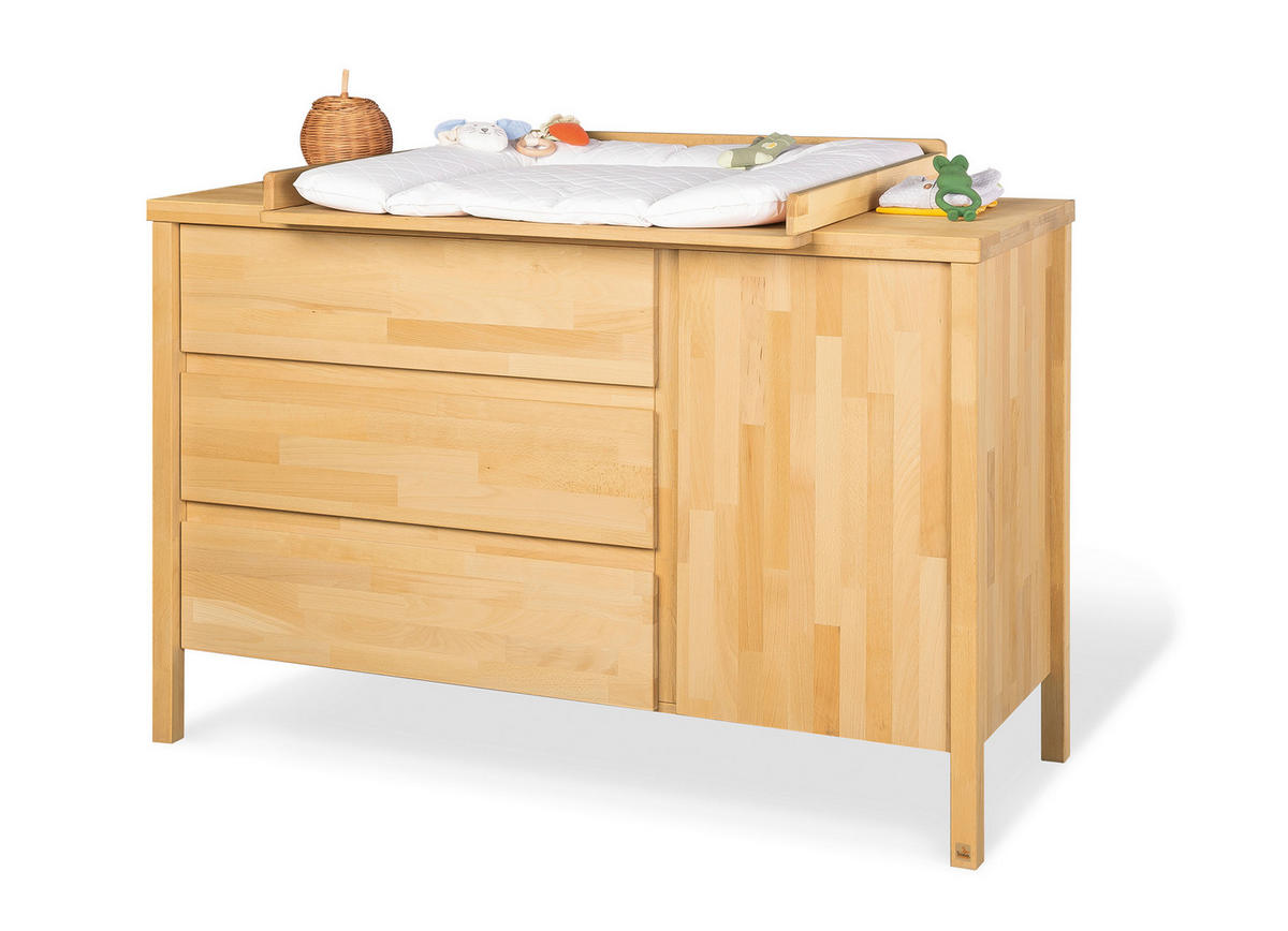 WICKELKOMMODE ENNO 141/100/76 cm  - Buchefarben, Natur, Holz (141/100/76cm) - Pinolino