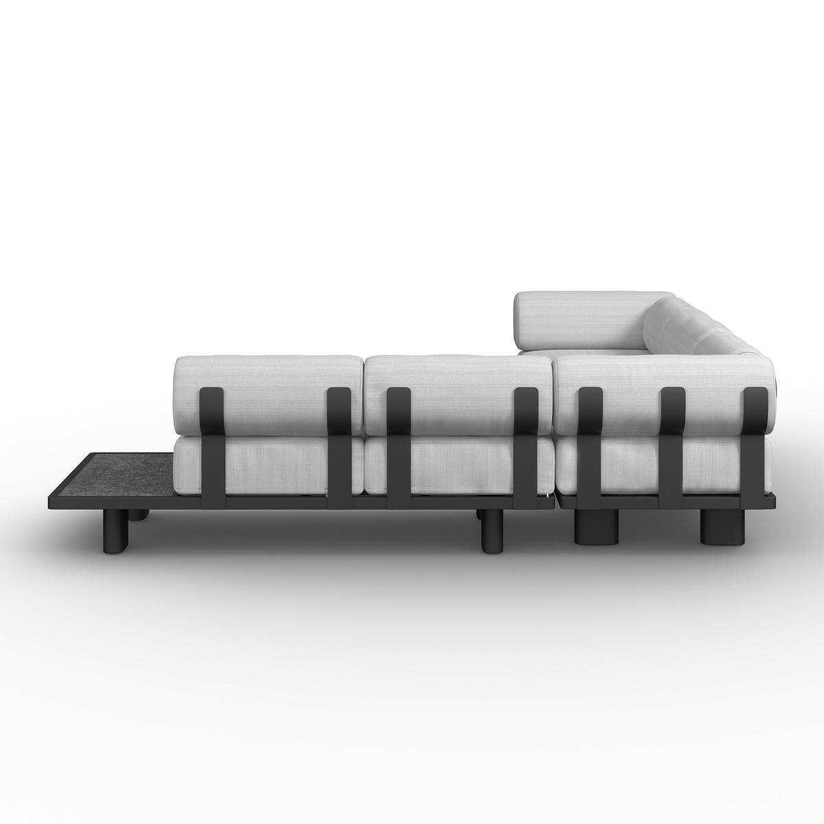 BAŠTENSKA GARNITURA 4 dela  - tamnosiva/siva, Moderno, metal/tekstil - Bessagi Garden