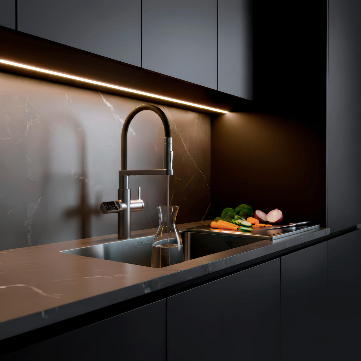 KÜCHENARMATUR  - Schwarz, Basics, Kunststoff (20/43,90/51,60cm)