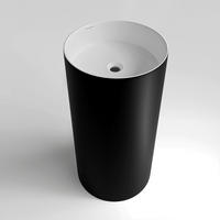 WASCHBECKEN 43,7/86,5/43,7 cm  - Schwarz/Weiß, Basics, Stein (43,7/86,5/43,7cm) - Dieter Knoll