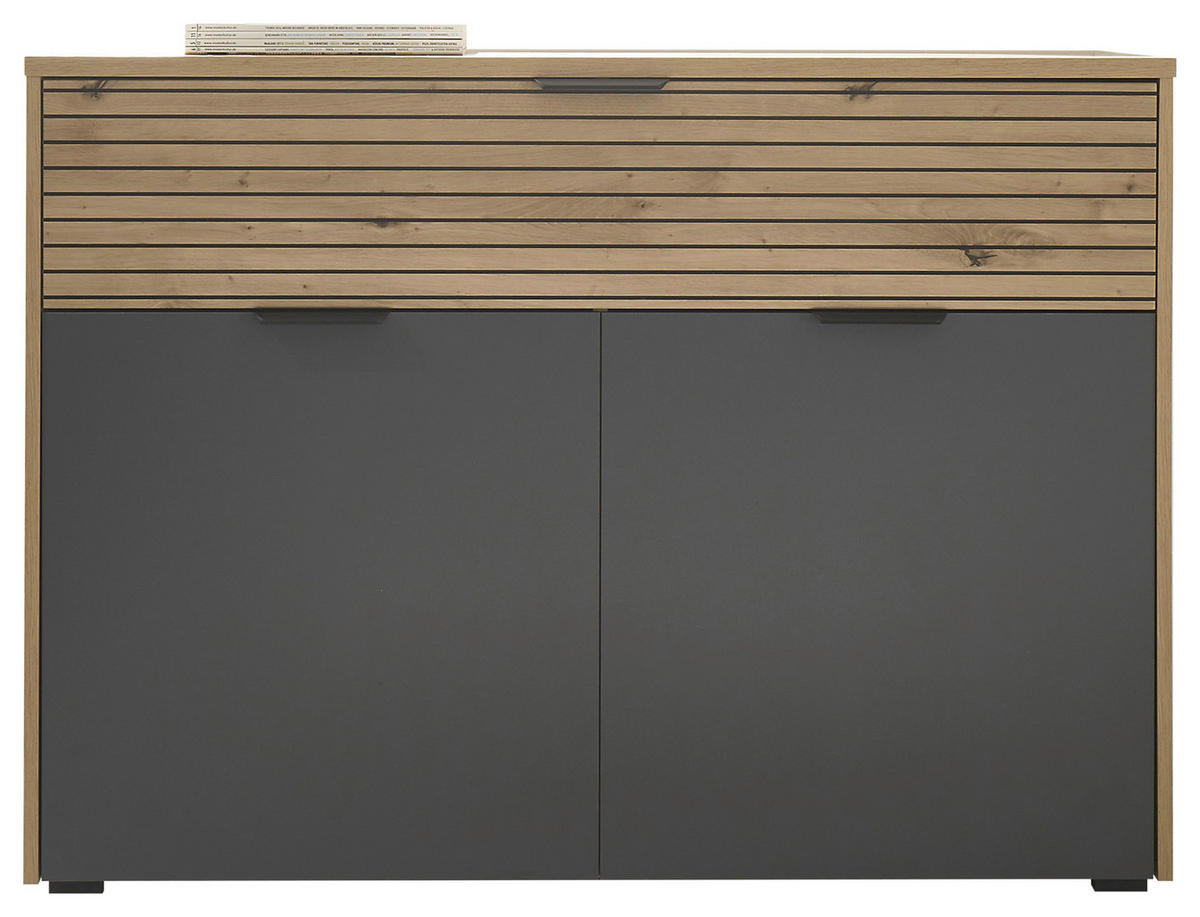 SIDEBOARD  in 125/92/38 cm  - Schwarz/Graphitfarben, KONVENTIONELL, Holzwerkstoff/Kunststoff (125/92/38cm) - Ti'me
