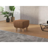 HOCKER Mikrofaser Cognac  - Eichefarben/Cognac, KONVENTIONELL, Holz/Textil (56/46/56cm) - Sit & More