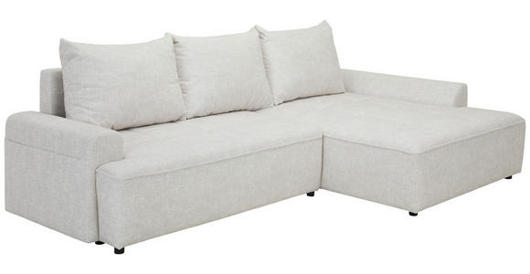 ECKSOFA  in Mikrofaser Naturfarben  - Schwarz/Naturfarben, KONVENTIONELL, Kunststoff/Textil (295/169cm) - Carryhome