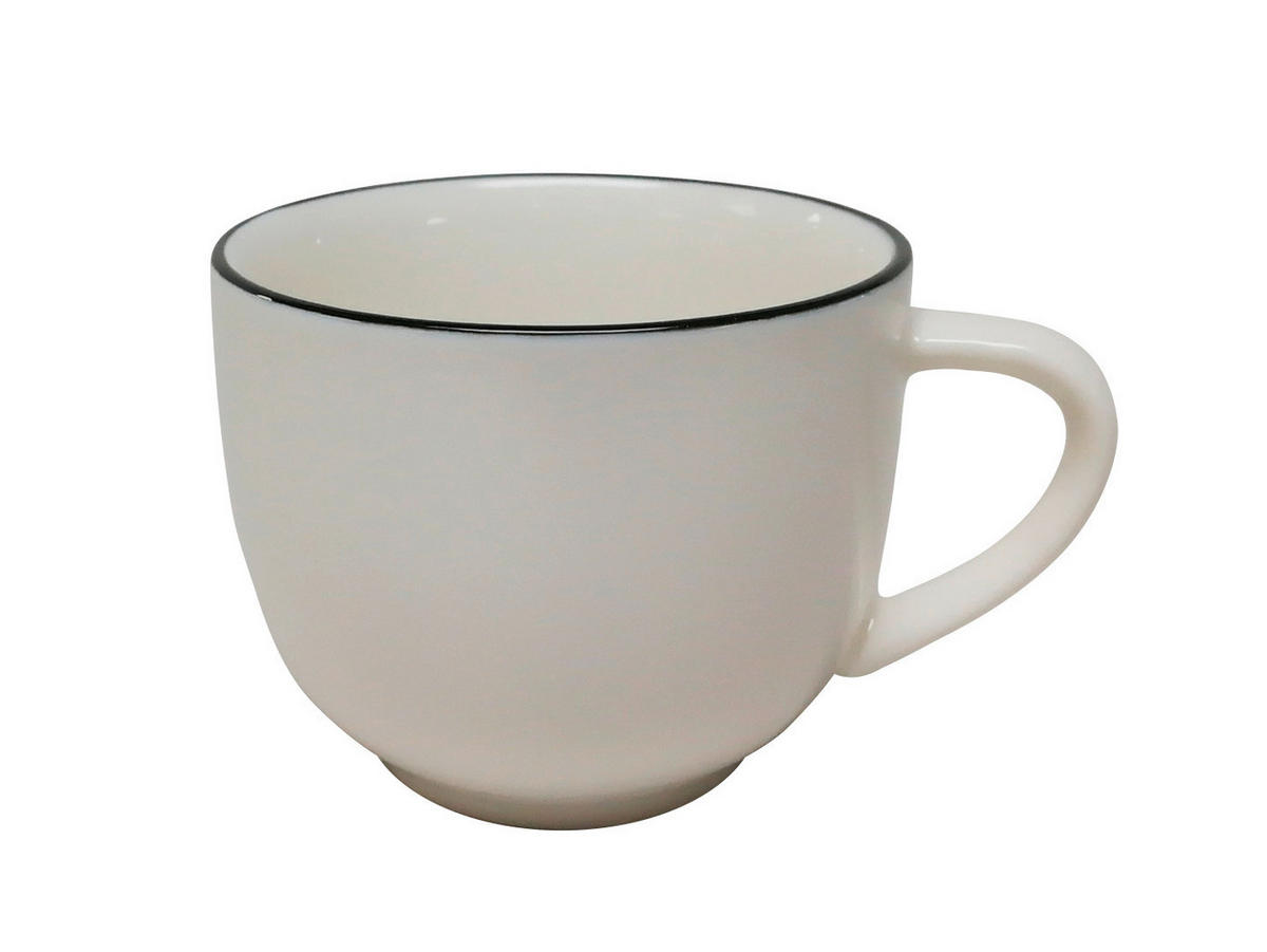 ESPRESSOTASSE Oslo 90 ml  - Schwarz/Weiß, Design, Keramik (6,1/5cm) - Novel