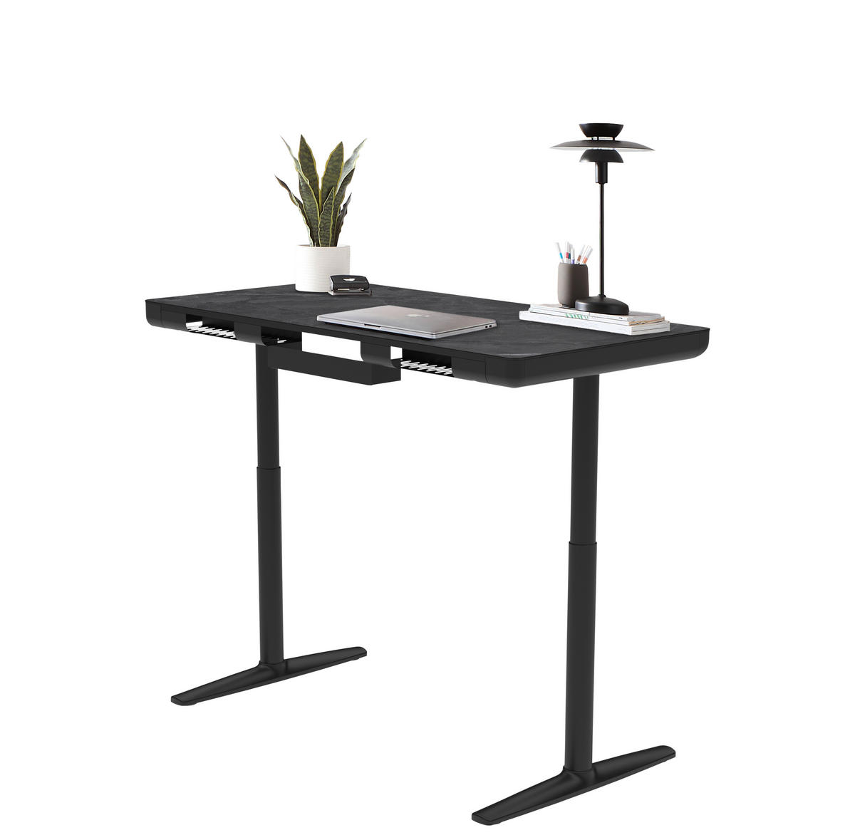 SKRIVBORD 140/70/73-118 cm  i svart  - svart, Design, metall/trämaterial (140/70/73-118cm) - Novel