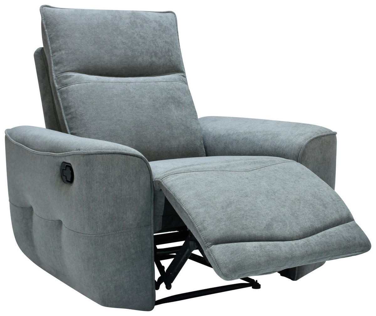 SCAUN DE RELAXARE in metal, textil gri  - negru/gri, Konventionell, metal/textil (100/99/96cm) - Celina Home