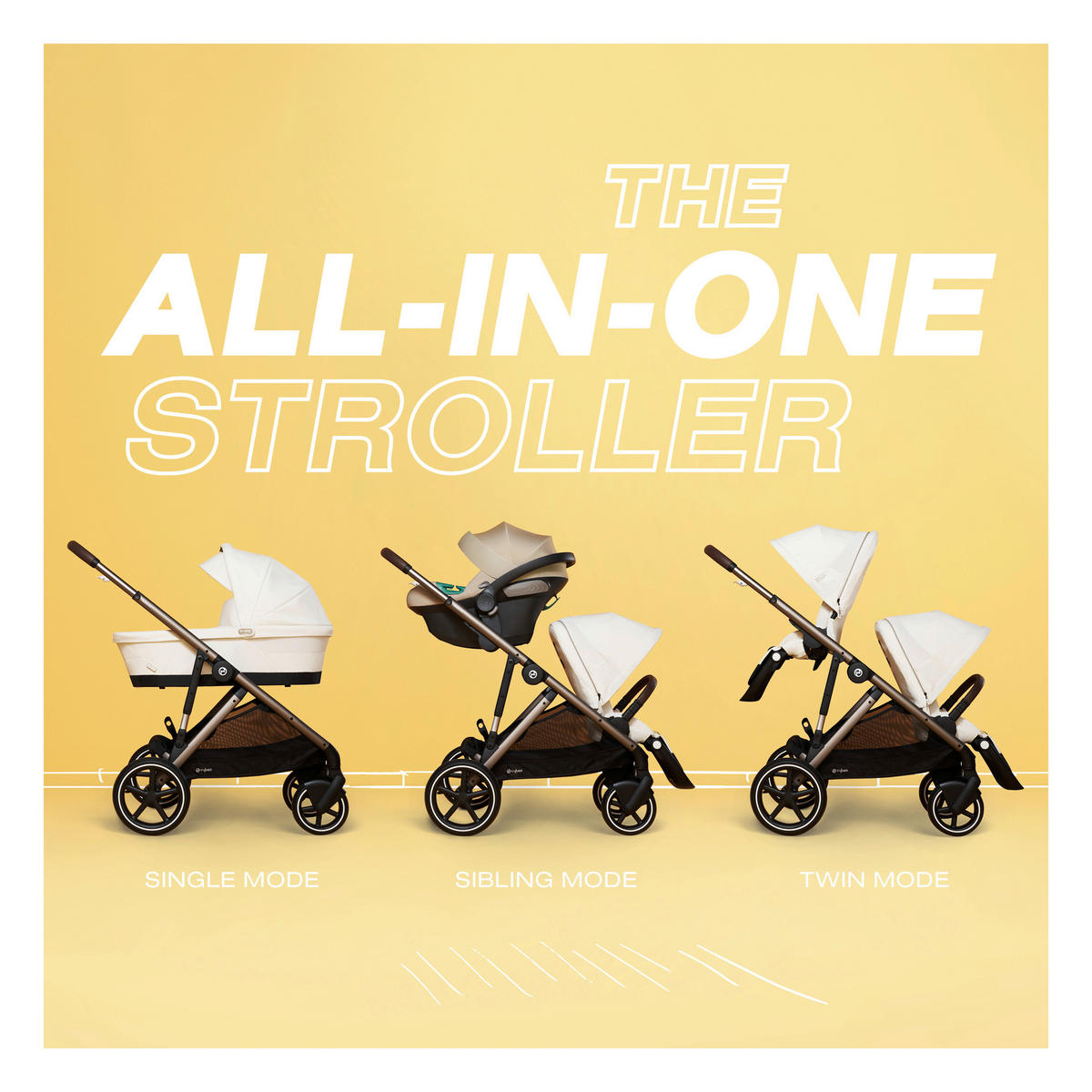 DJEČJA KOLICA  GAZELLE S  - tamno plava/srebrne boje, Basics, tekstil/metal (93-106/65/100-110cm) - Cybex