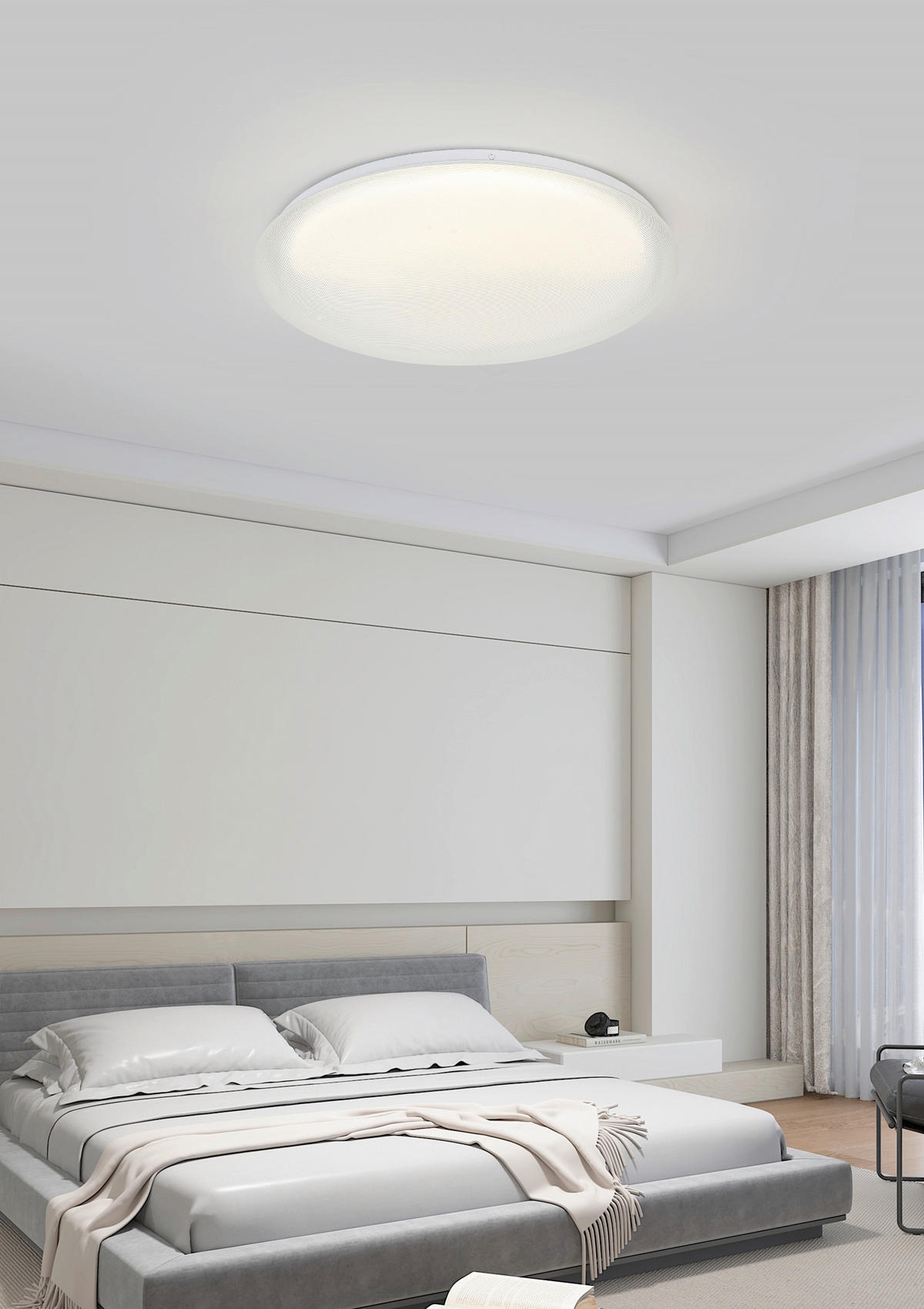 LED MENNYEZETI LÁMPA - áttetsző/fehér, Trend, műanyag/fém (50/8cm) - Novel