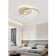 LED-DECKENLEUCHTE Travera 54,5/43/8 cm  - Sandfarben/Chromfarben, Design, Kunststoff/Stein (54,5/43/8cm) - Novel
