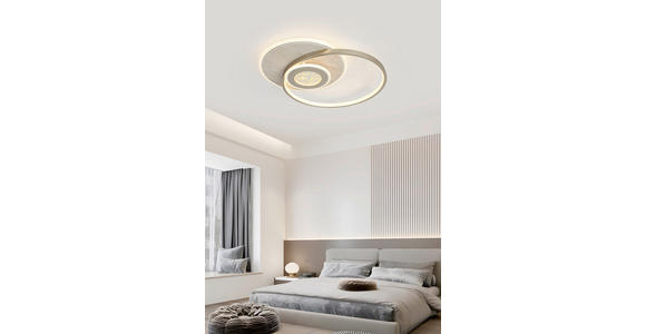 LED-DECKENLEUCHTE Travera 54,5/43/8 cm  - Sandfarben/Chromfarben, Design, Kunststoff/Stein (54,5/43/8cm) - Novel