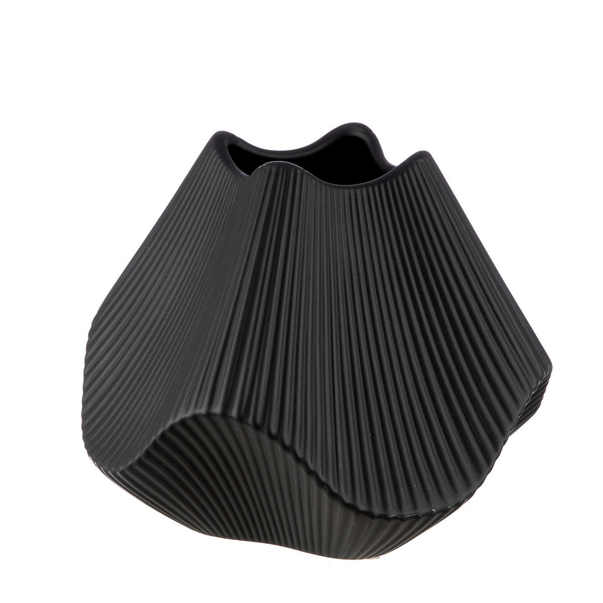 DEKOVASE  - Schwarz, LIFESTYLE, Keramik (22/18,5/22cm)