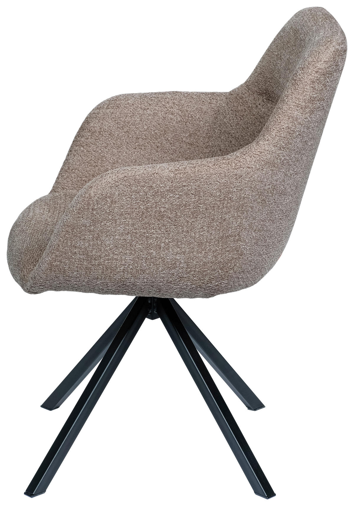 ARMLEHNSTUHL  in Stahl Chenille  - Taupe/Schwarz, Design, Textil/Metall (57/85,5/65cm) - Voleo